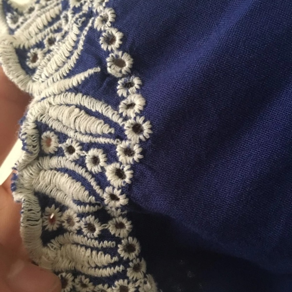 Off the shoulder blue dress